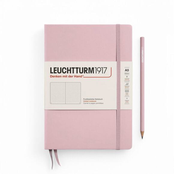 LEUCHTTURM1917 A5 Medium Blank Notebook Hardcover 80gsm Paper Dotted - Picture 1 of 1
